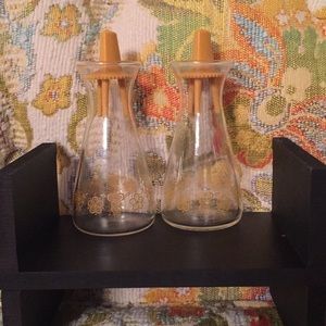 Vintage Pyrex Clear Glass Salt & Pepper Shakers